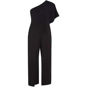 Venus Black One Shoulder Velvet Jumpsuit Party Cocktail Formal Women's Medium